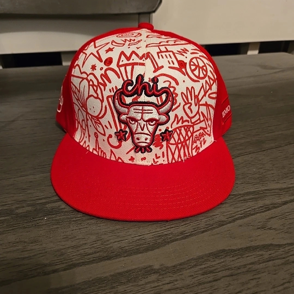 Red Kids Cap with Embroidered Design